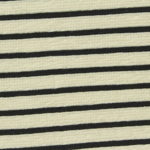 Black Horizontal-Stripe Knit, Polyester, 250 gsm