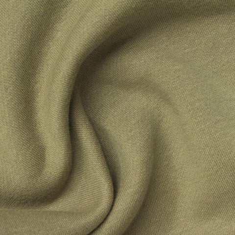 Brushed Cotton Polyester French Terry Fabric, 250 gsm, 165 cm — Khaki