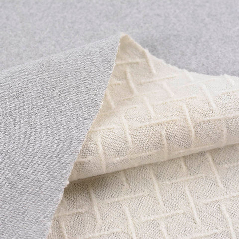 Heather Grey Marl Chunky Knit, Polyester, 530 gsm