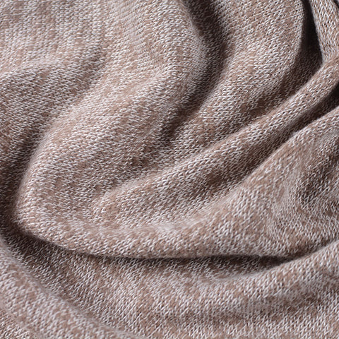 Beige Geometric Chunky Knit, Cotton-Poly
