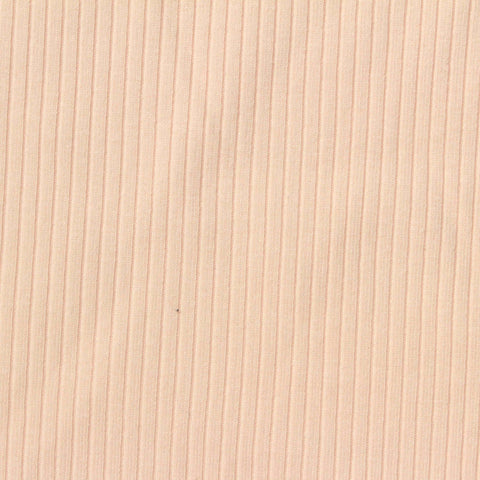 Pale Peach Rib Knit, Cotton-Poly