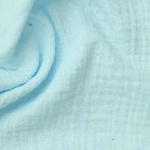100% Cotton Crepe Fabric, 130 gsm, 140 cm — Blue