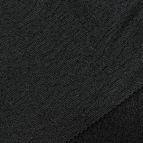 Black Tone-on-Tone Interlock Knit, Polyester