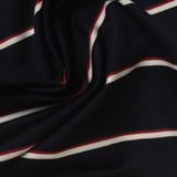Navy Stripes Jersey Knit, Cotton — photo 2