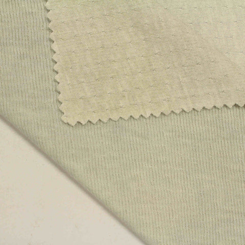 Light Beige Marl Interlock Knit, Cotton, 150 gsm