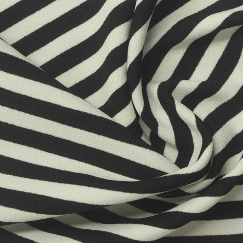 Black Stripes Scuba Knit, Polyester
