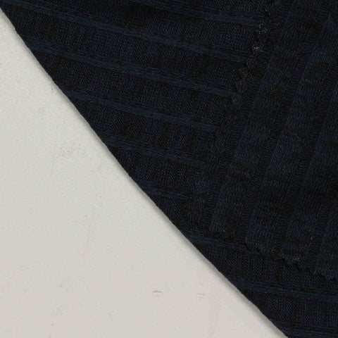 Dark Blue Square Rib Knit, Viscose-Poly