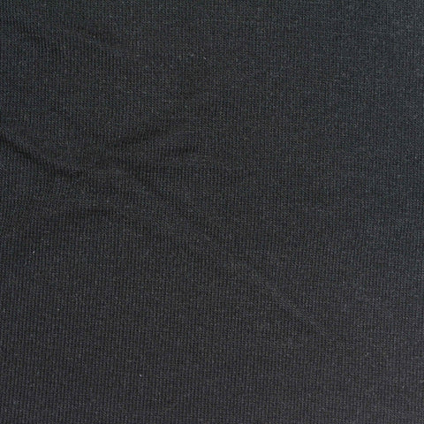Modal Wool Stretch Rib Knit Fabric, 160 gsm, 150 cm — Black