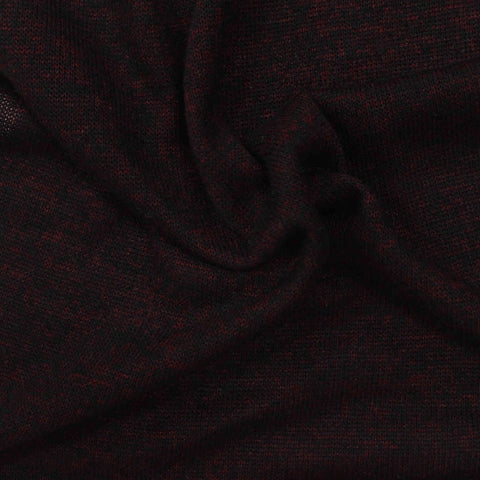 Dark Red Marl Chunky Knit, Viscose-Poly, 210 gsm