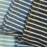 White Horizontal-Stripe Jersey Knit — photo 2