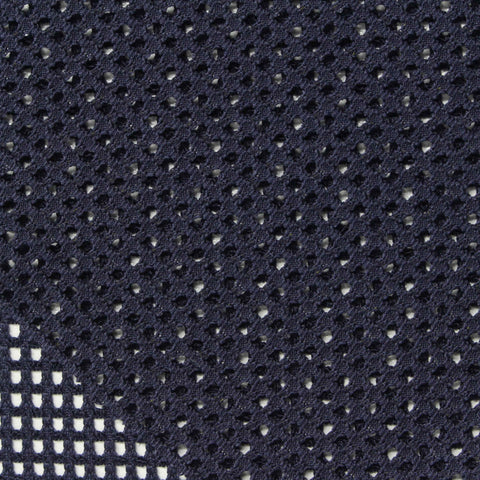 Jacquard Polyester Stretch Mesh Fabric, 140 gsm, 160 cm — Navy