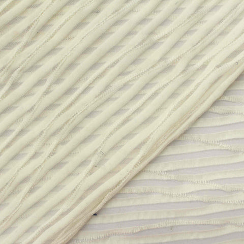 Cream Tone-on-Tone Jacquard, Polyester, 132 gsm