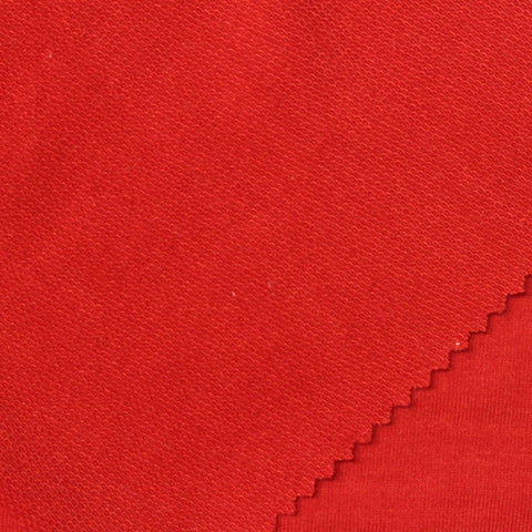 Polyester Stretch French Terry Fabric, 240 gsm, 153 cm — Red