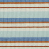 White Horizontal-Stripe Rib Knit, Poly-Viscose — photo 2