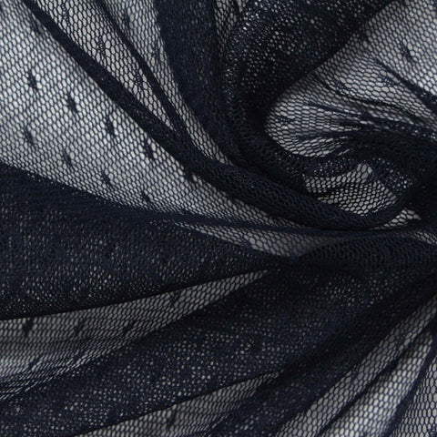 Navy Dots Mesh, Nylon