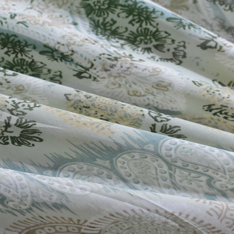 Light Blue Ornate-Floral Chiffon, Polyester
