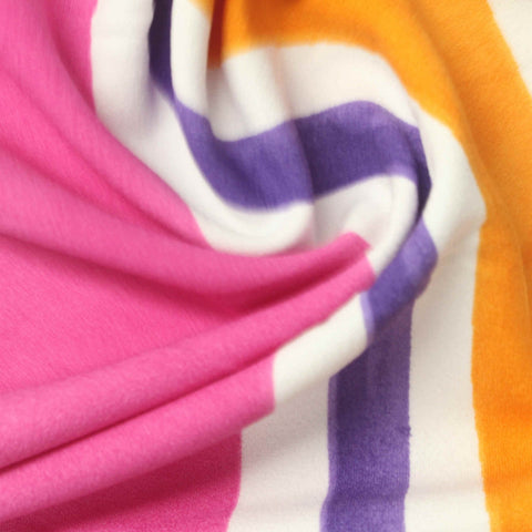 Pink Vertical-Stripe Linen-Look, Polyester