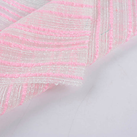 Pink Vertical-Stripe Jacquard, Acrylic-Nylon