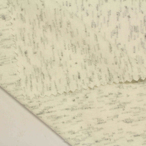 Light Beige Marl Rib Knit, Poly-Viscose, 200 gsm