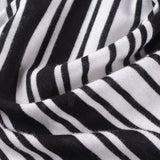 Black Horizontal-Stripe Jersey Knit, Viscose — photo 2