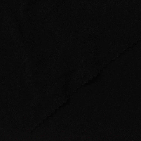 Brushed Polyester Stretch ITY Knit Fabric, 215 gsm, 160 cm — Black