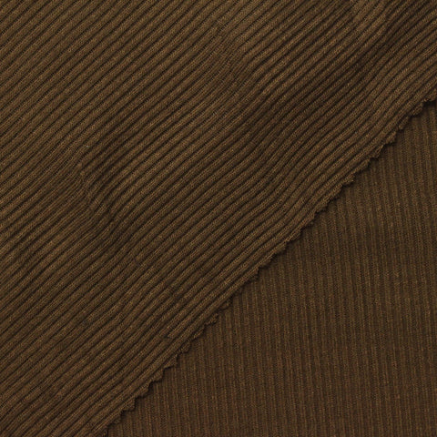 Viscose Stretch Rib Knit Fabric, 180 gsm, 160 cm — Brown