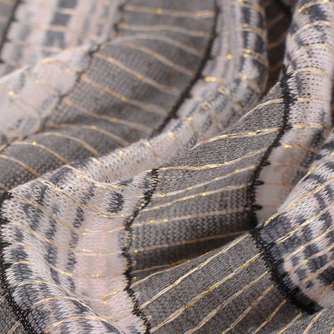 Grey Stripes Jacquard, Poly-Cotton