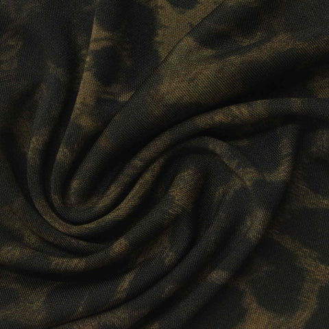 Dark Green Leopard Interlock Knit, Viscose