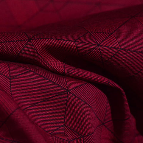 Red Geometric-Diamond Twill, Cotton