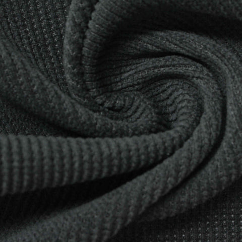 Charcoal Ribbed Rib Knit, Polyester