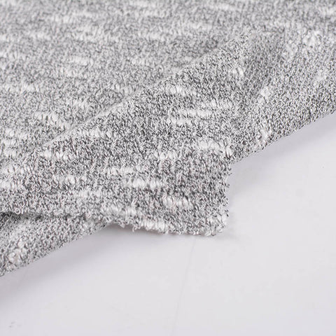 Dark Grey Marl Chunky Knit, Viscose-Poly, 190 gsm