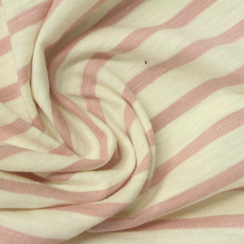 Cream Stripes Jersey Knit, Cotton, 180 gsm