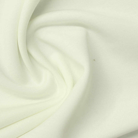 Tencel Lyocell Polyester Stretch Scuba Knit Fabric, 230 gsm, 165 cm — White