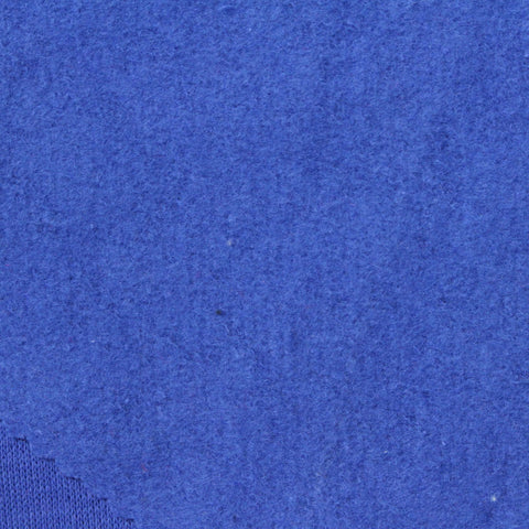 Brushed Cotton Polyester French Terry Fabric, 260 gsm, 175 cm — Blue