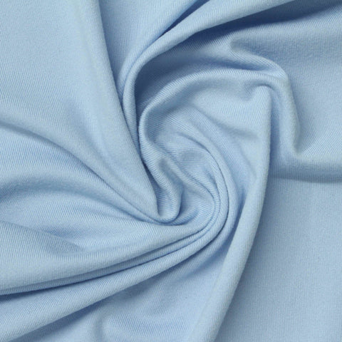 Polyester Stretch Milk Silk Knit Fabric, 190 gsm, 155 cm — Blue