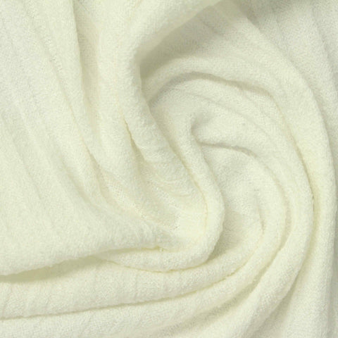 Off-White Textured Rib Knit, Poly-Viscose