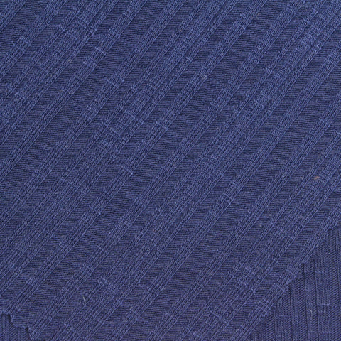 Polyester Viscose Stretch Rib Knit Fabric, 205 gsm, 155 cm — Navy