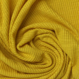 Slub Polyester Cotton Stretch Rib Knit Fabric, 190 gsm, 180 cm — Yellow — photo 2