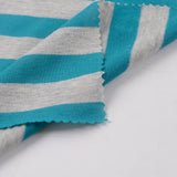 Teal Vertical-Stripe Jersey Knit, Poly-Cotton — photo 2