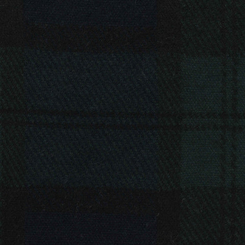 Dark Green Plaid Knit, Poly-Viscose