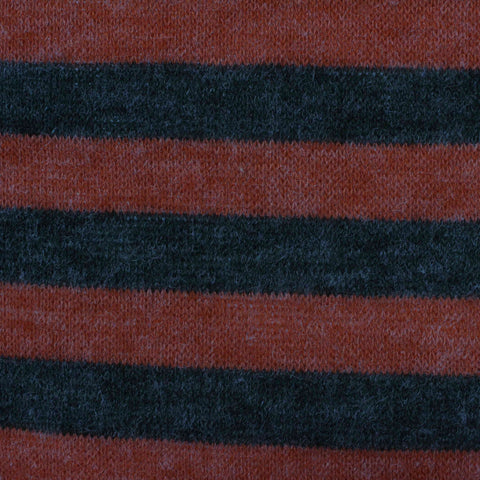 Orange Horizontal-Stripe Rib Knit