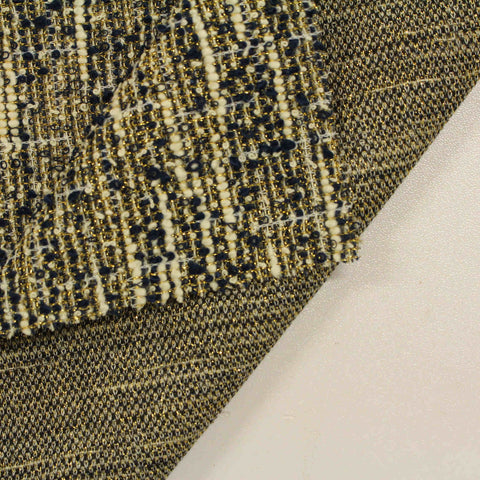 Polyester Cotton Metallic Chunky Knit Fabric, 195 gsm, 160 cm — Brown, ref EF-205500