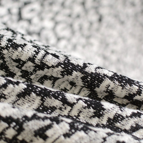 Black Abstract-Animal Print Chunky Knit, Poly-Cotton