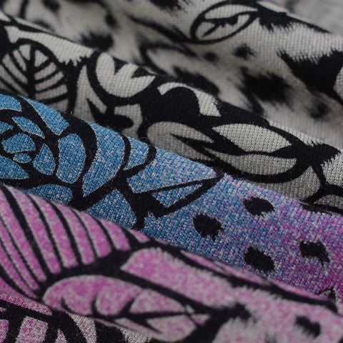 Purple Roses Knit, Cotton-Poly