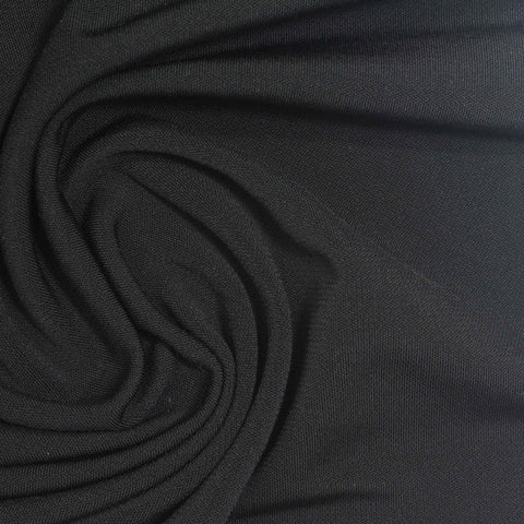 Polyester Stretch Interlock Knit Fabric, 260 gsm, 160 cm — Black