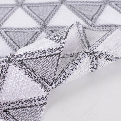 Black Geometric-Triangle Knit, Polyester, 381 gsm