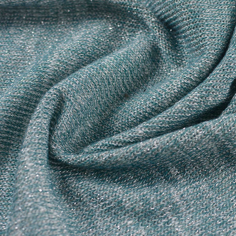 Light Blue Marl Chunky Knit, Poly-Viscose, 233 gsm