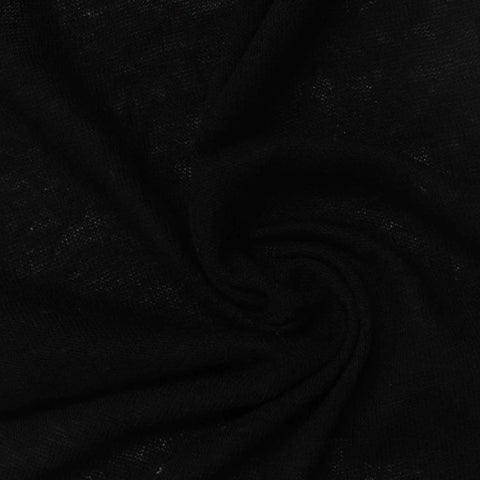 Black Marl Jersey Knit, Cotton-Linen