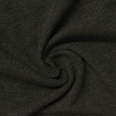 Dark Grey Marl Waffle Knit, Polyester, 240 gsm