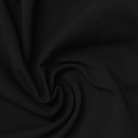 100% Polyester Interlock Knit Fabric, 190 gsm, 165 cm — Black